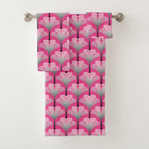 Art déco Lily, Fuchsia rose et gris argenté