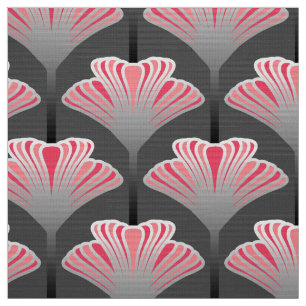 Art Deco Lily, Grey/Grey en Coral Pink Stof