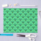 Art Deco Lily, Jade Green en Turquoise Tissuepapier (Craft)
