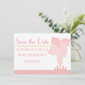 Art Deco Lily Modern Typography Wedding Invite Kaart (Staand voorkant)