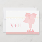 Art Deco Lily Modern Typography Wedding Invite Kaart (Achterkant)