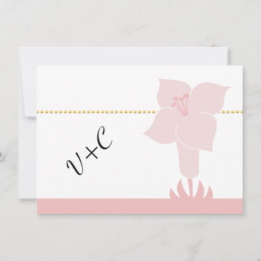 Art Deco Lily Modern Typography Wedding Kaart (Achterkant)