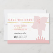 Art Deco Lily Modern Typography Wedding Kaart (Voorkant)