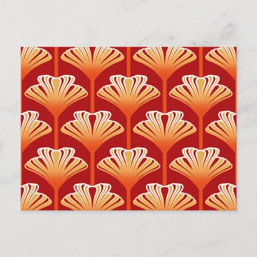 Art Deco Lily, Tangerine Oranje en Gold Briefkaart (Voorkant)