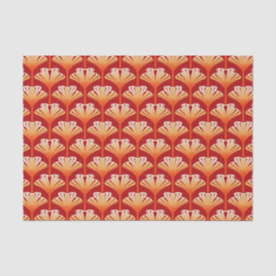 Art Deco Lily, Tangerine Oranje en Gold Tissuepapier