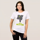 Art Deco Lime Groen Grijs Bruid T-shirt Tuniek Jur (Voorkant volledig)