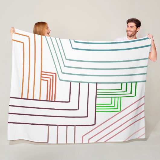 Art Deco Lines Fleece Deken (In situ)