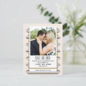 Art Deco Lines, Goud & Zwart Foto Bewaar de datum Aankondigingskaart (Staand voorkant)