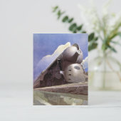 art. deco-locomotieven briefkaart (Staand voorkant)