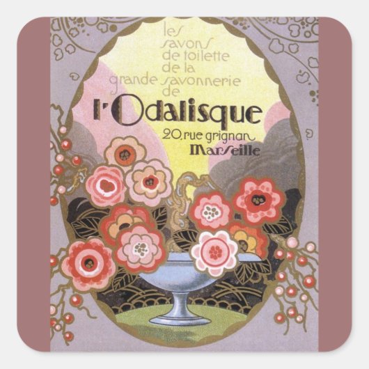 Art Déco l'Odalisque Étiquette de parfum (Devant)