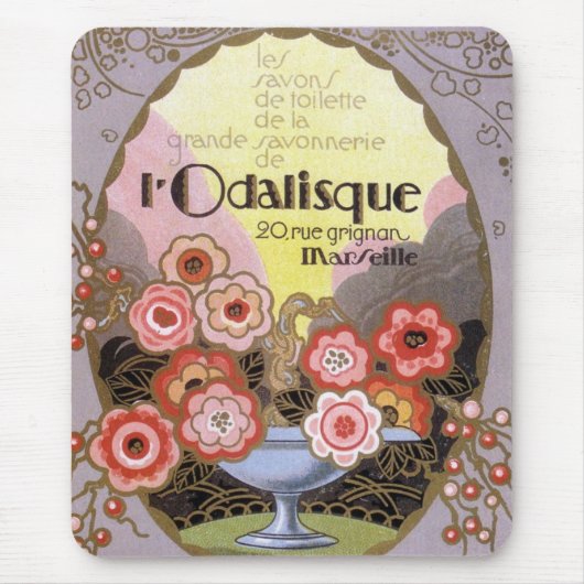 Art Deco l'Odalisque Perfume Label Muismat (Voorkant)