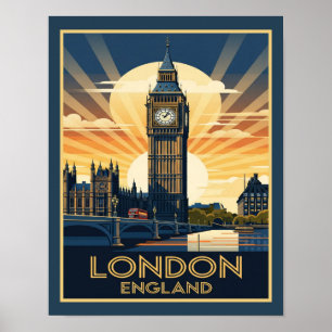 Art Deco Londen Verenigd Koninkrijk Big Ben Poster