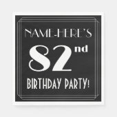 Art Deco-look 82e verjaardag met aangepaste naam Servet (Voorkant)
