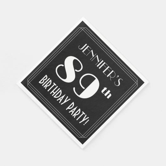 Art Deco-look 89th Birthday Party met aangepaste n Servet (Hoek)
