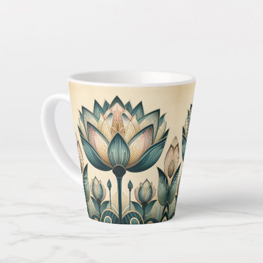 Art Deco Lotus 12oz Mok (Linkerhoek)