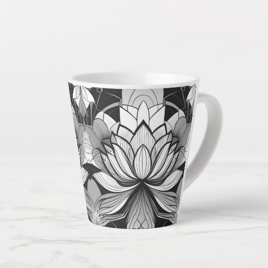 Art Déco Lotus 12oz Mug (Angle droit)