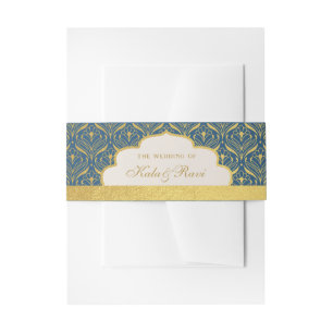 Art Deco Lotus Goud Bloemen Uitnodigingen Wikkel