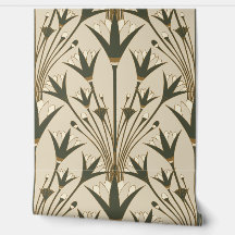 Art Deco Lotus - Schelp Lotus - Bruin & Groen