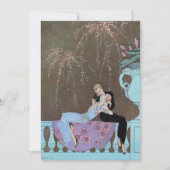 Art Deco Love, Fireworks Engagement Party Kaart (Voorkant)