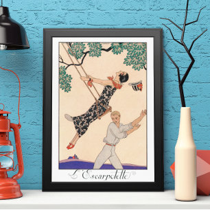  Art Deco Love, The Swing by George Barbier Poster