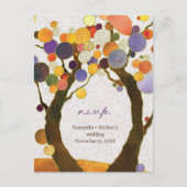 Art Deco Love Trees Wedding Menu Choice RSVP (Voorkant)