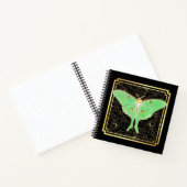 Art Deco Luna Moth Notitieboek (Binnen)