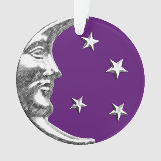 Art Déco Lune et étoiles - Amethyst Purple & Silve (devant)