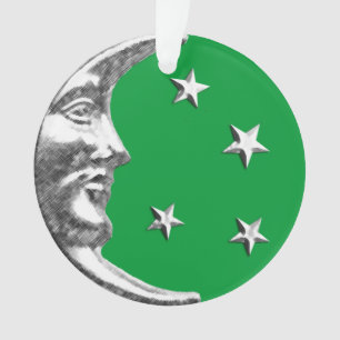 Art Déco Lune et Etoiles - Jade Green et Argent