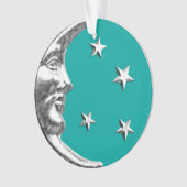 Art Déco Lune et Etoiles - Turquoise & Argent (devant)