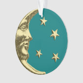Art Déco Lune et Etoiles - Turquoise et or (devant)