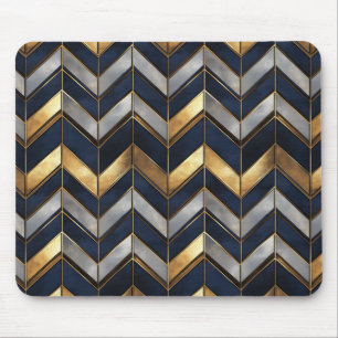 "Art Deco Luxe Design: Goud, Zilver & Blauw Muismat