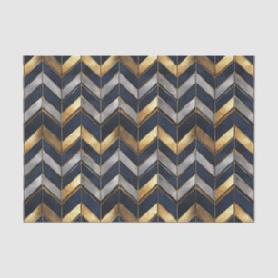 "Art Deco Luxe Design: Goud, Zilver & Blauw Tissuepapier