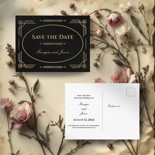 Art Déco Luxe Enregistrer la carte Date