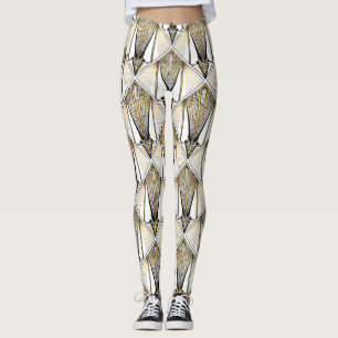 Art Deco, luxe gouden motief Leggings