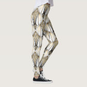 Art Deco, luxe gouden motief Leggings (Rechts)