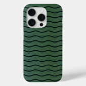 Art Deco Luxe Groene Patronen Golven Case-Mate iPhone Case (Achterkant)
