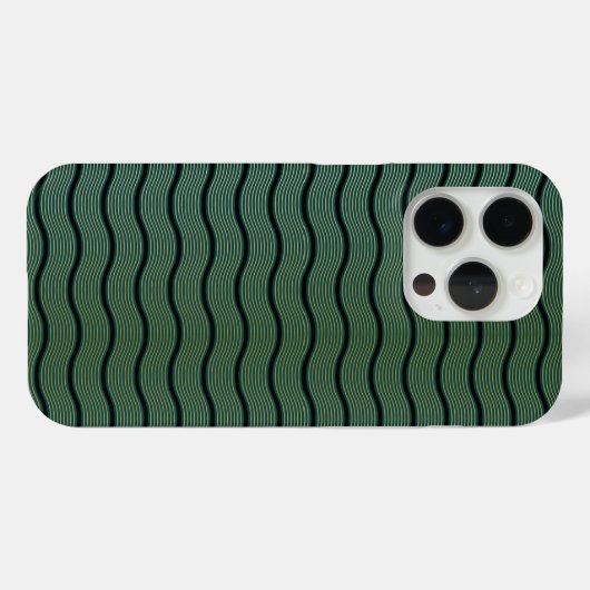 Art Deco Luxe Groene Patronen Golven Case-Mate iPhone Case (Achterkant (horizontaal))