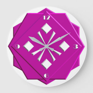 Art Deco magenta geometrisch patroon Grote Klok