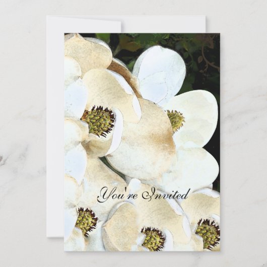 Art Déco Magnolia Ice Wedding Invitations (Devant)