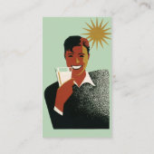  Art Deco Man, koude Drinken in de zomer Visitekaartje (Achterkant)