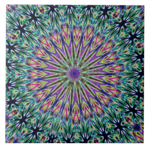 Art Deco Mandela Colorful Ceramic Tile Tegeltje