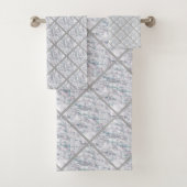 ART DECO MARBLE  BATHROOM TOWEL SET BAD HANDDOEK (Insitu)