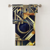 Art-deco marble Black and gold Jazzy Geometric  (En situation)