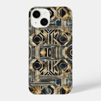 Art-deco marble Black and gold Jazzy Geometric  iPhone 14 Hoesje