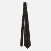 ART DECO MARBLE CHEVRON BLACK GOLD ABSTRACT STROPD STROPDAS (Achterkant)