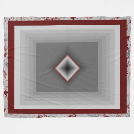 Art Deco Marble Design; Donkerrood Fleece Deken (Voorkant (Horizontaal))