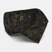 ART DÉCO MARBRE CHEVRON OR NOIR CRAVATE ABSTRAITE (Roulé)