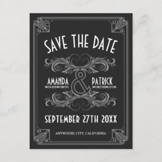 Art déco mariage vintage Enregistrer les cartes de