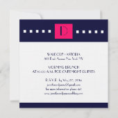 Art Déco Marine Monogramme rose D Invitations De M (Dos)