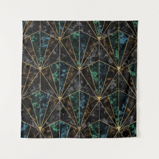 Art Deco Marmer: Malachiet Luxe Wandkleed (Voorkant)